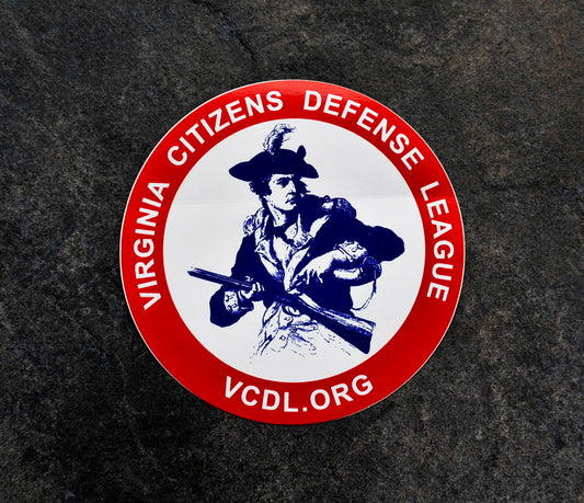 VCDL Minute Man Logo Cling (stick to the inside of your window without glue with the graphic facing out)