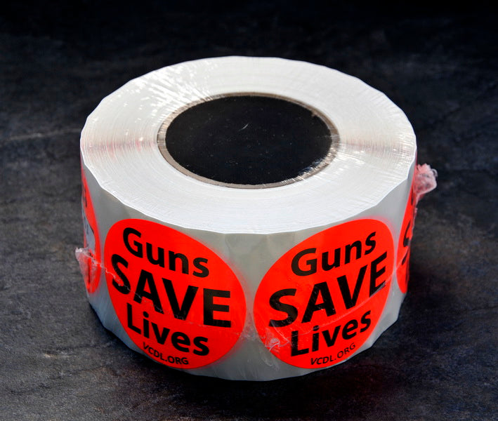 Guns Save Lives Sticker Rolls of 1,000 - 2 or 3 Inch