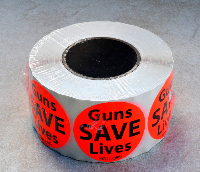 Guns Save Lives Sticker Rolls of 1,000 - 2 or 3 Inch